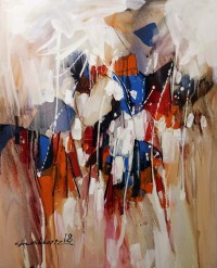 Mashkoor Raza, 30 x 36 Inch, Oil on Canvas, Abstract Painting, AC-MR-136